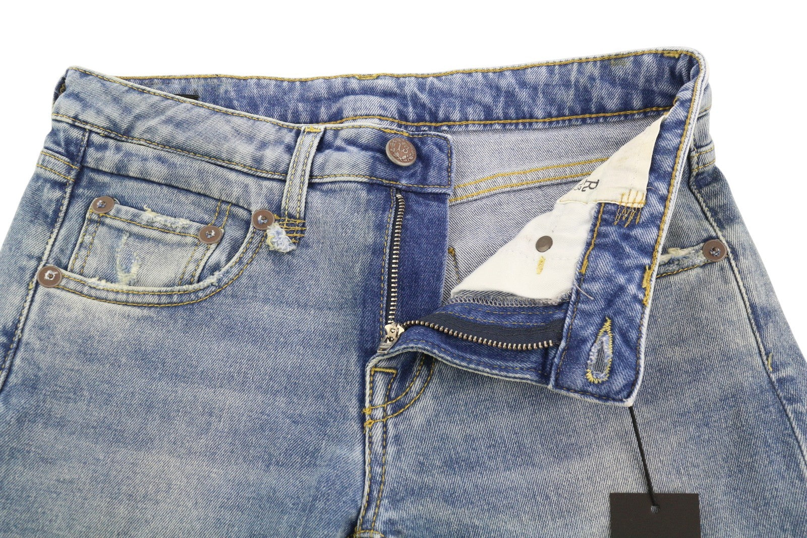 R13 Boy Straight Women Jeans 25 Jasper Stretchy Ankle Length Washed RRP€595