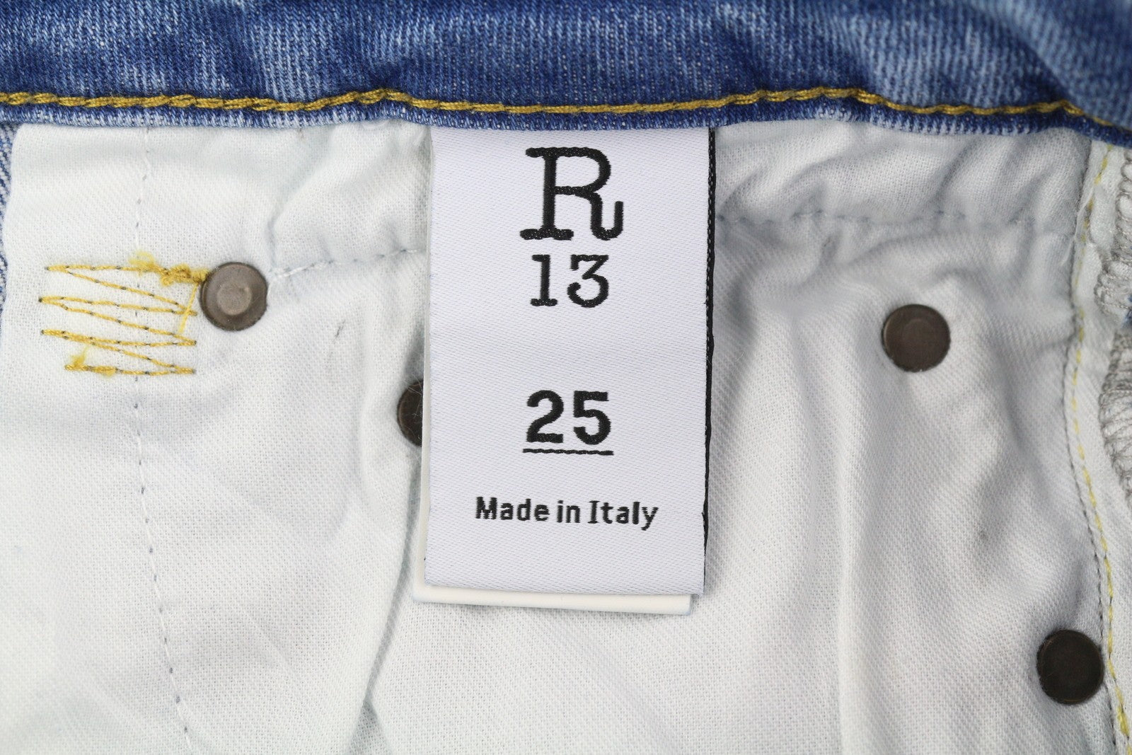 R13 Boy Straight Women Jeans 25 Jasper Stretchy Ankle Length Washed RRP€595