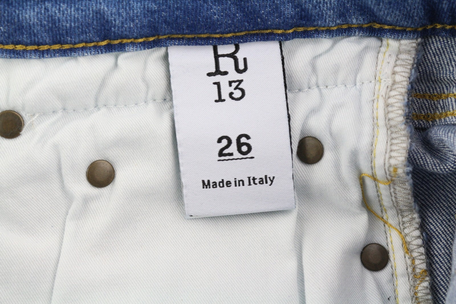 R13 Boy Straight Women Jeans 26 Jasper Stretch Ankle Length Washed RRP€595