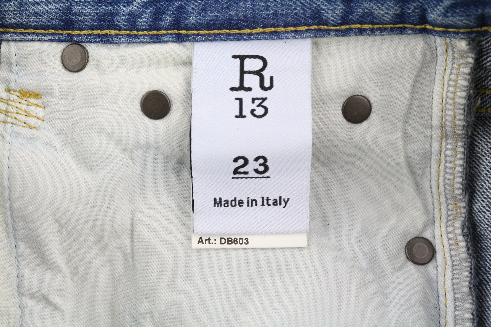 R13 Cropped Wixdeleg Women Jeans 23 Loose Straight Ankle Length Washed RRP€795