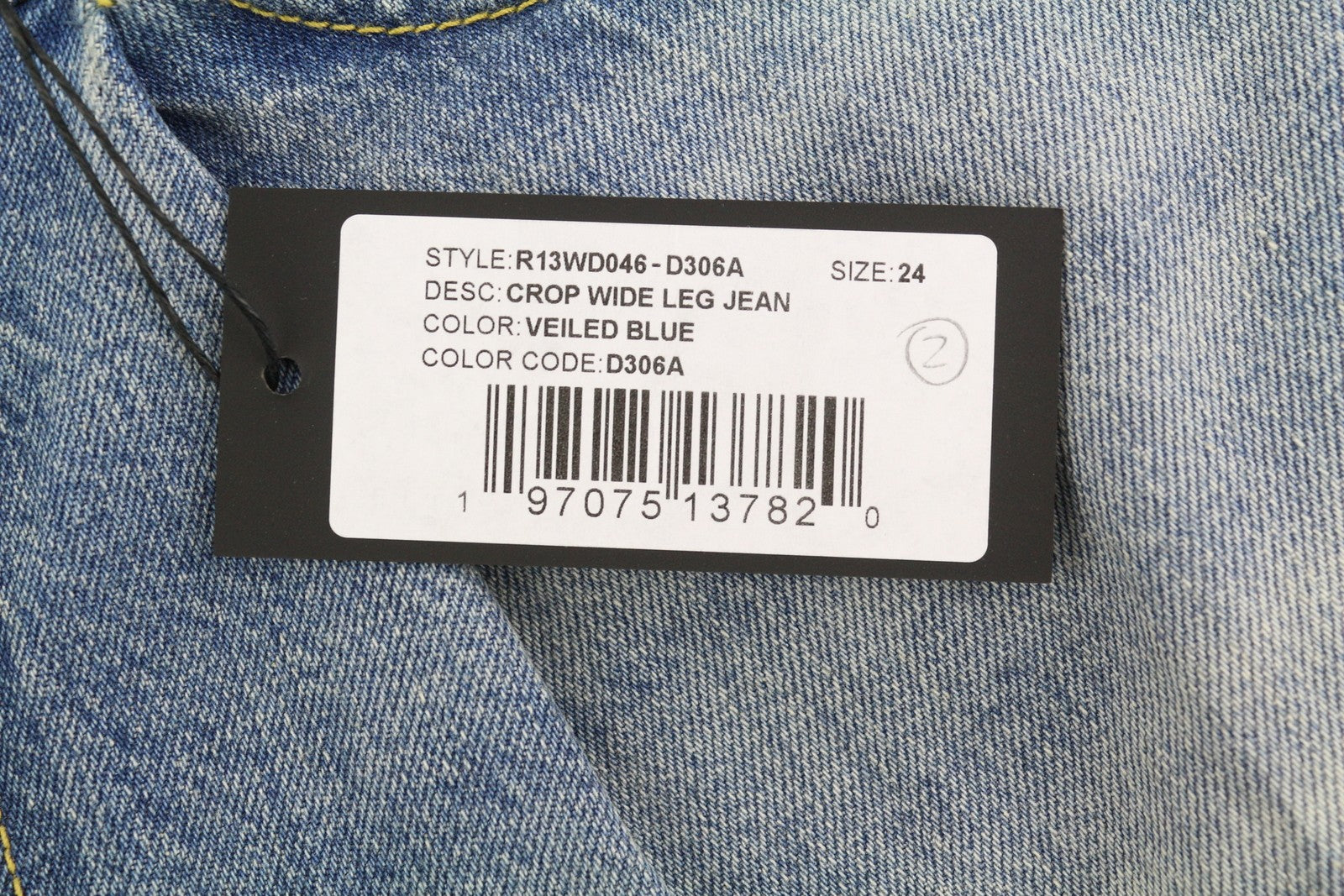 R13 Cropped Wixdeleg Women Jeans 24 Loose Straight Ankle Length Washed RRP€795