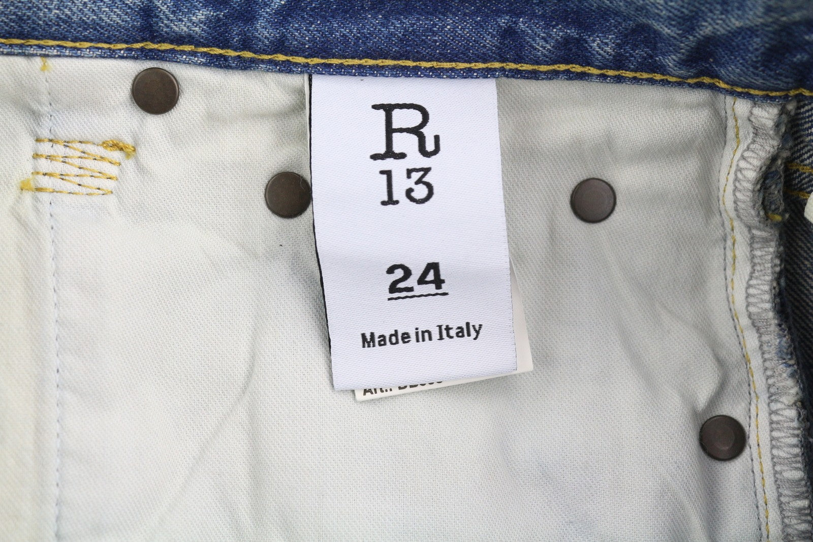 R13 Cropped Wixdeleg Women Jeans 24 Loose Straight Ankle Length Washed RRP€795