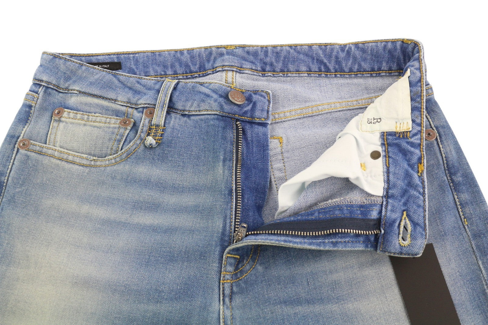 R13 Kick Women Jeans 30 Bootcut  Ankle Length Jasper Stretchy Washed RRP€695