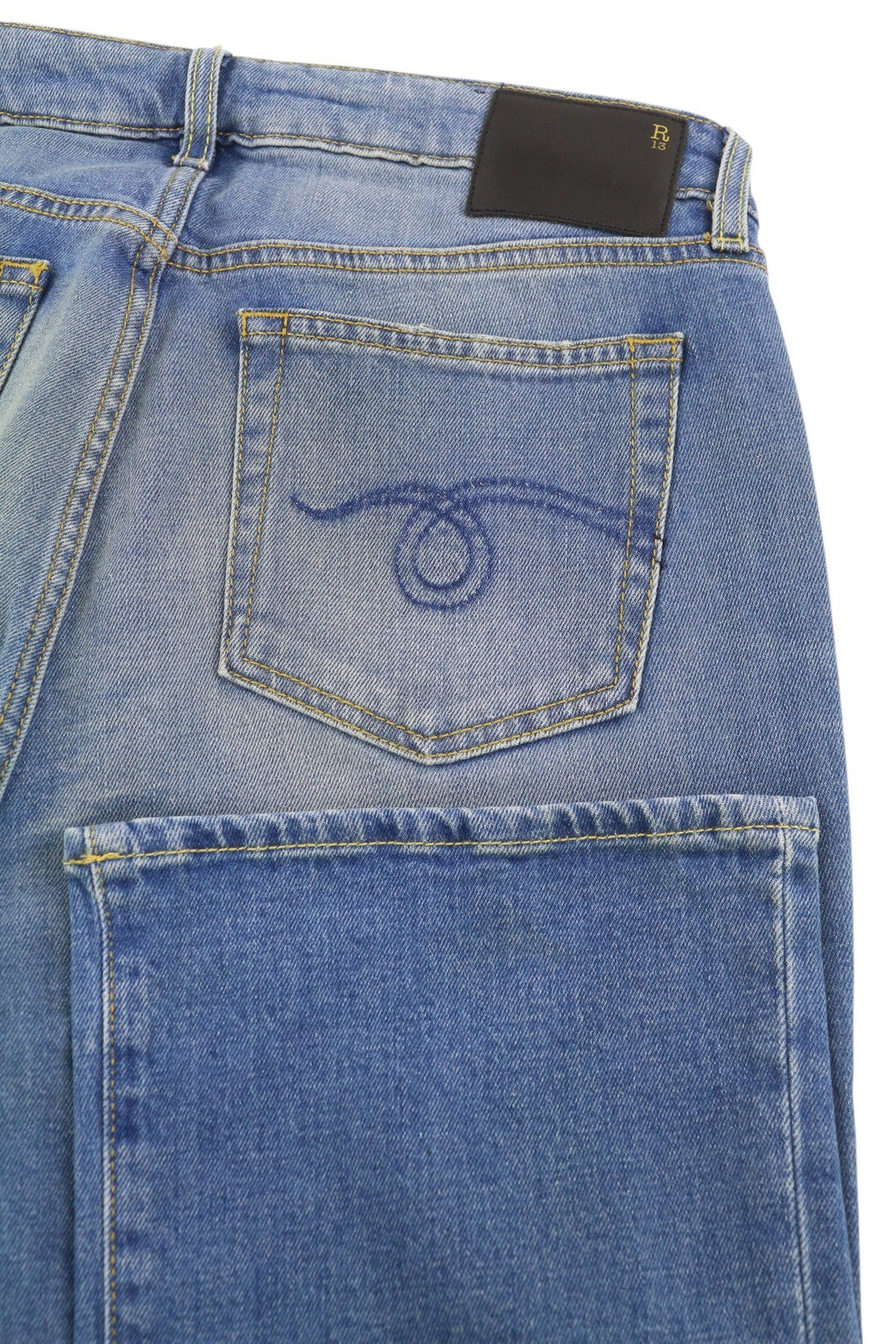 R13 Kick Women Jeans 30 Bootcut  Ankle Length Jasper Stretchy Washed RRP€695