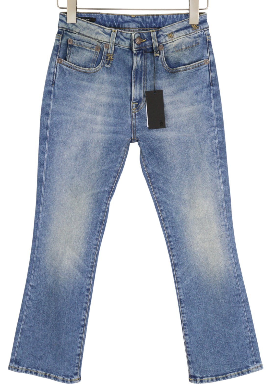 R13 Kick Women Jeans 26 Bootcut  Ankle Length Jasper Stretchy Washed RRP€695