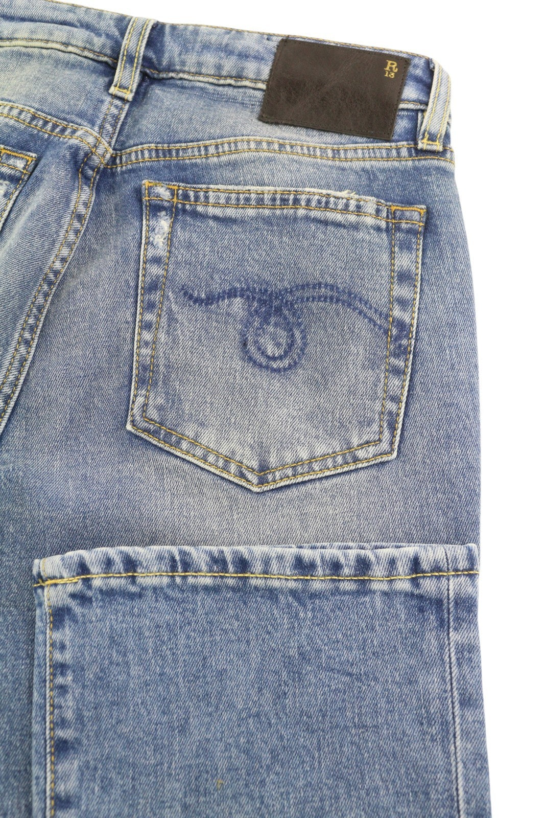 R13 Kick Women Jeans 26 Bootcut  Ankle Length Jasper Stretchy Washed RRP€695