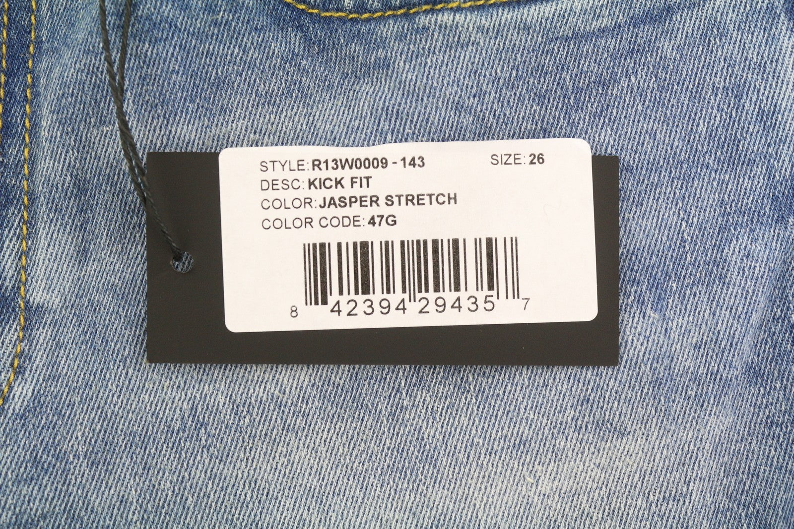 R13 Kick Women Jeans 26 Bootcut  Ankle Length Jasper Stretchy Washed RRP€695