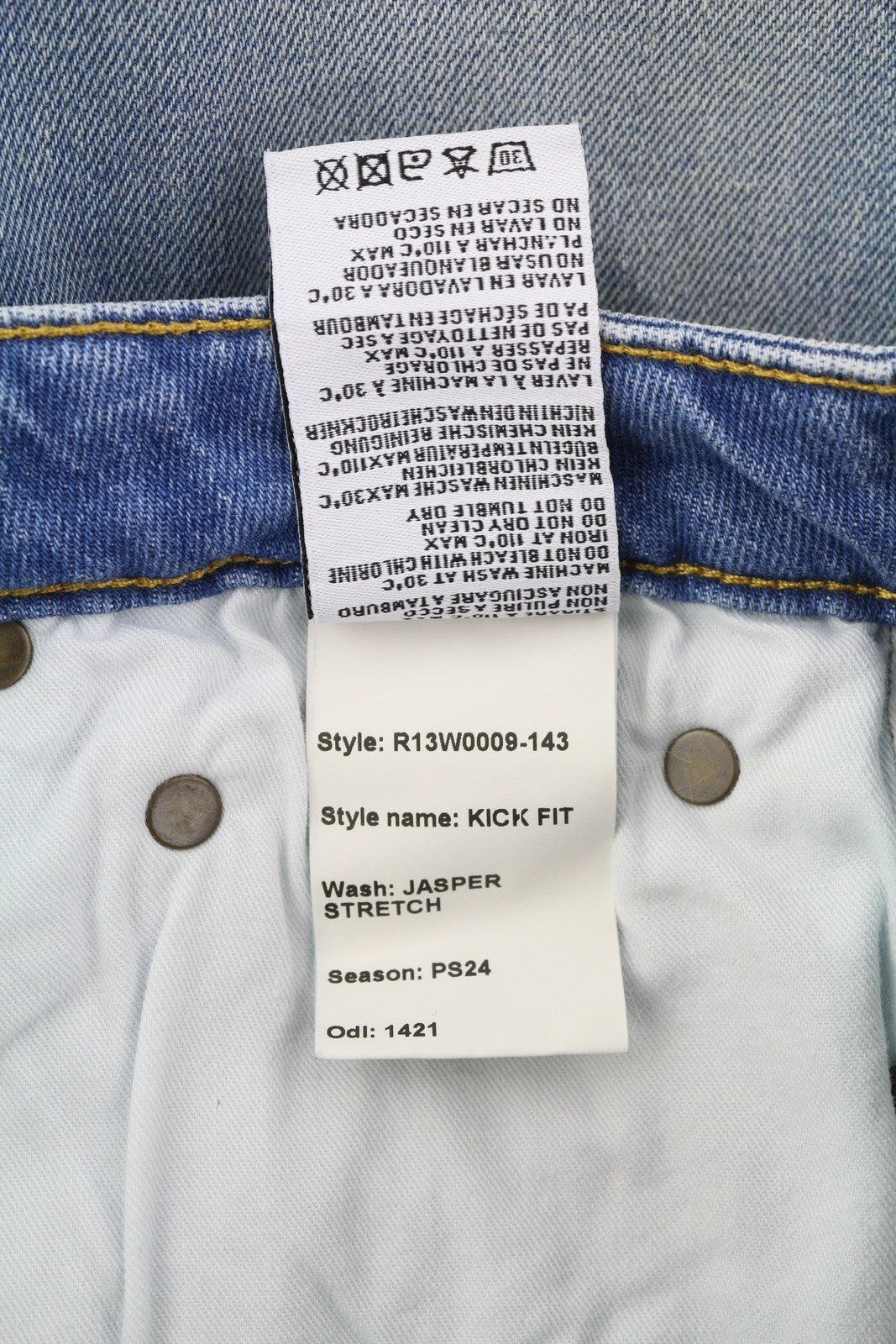 R13 Kick Women Jeans 27 Bootcut Fit Ankle Length Jasper Stretch Washed RRP€695