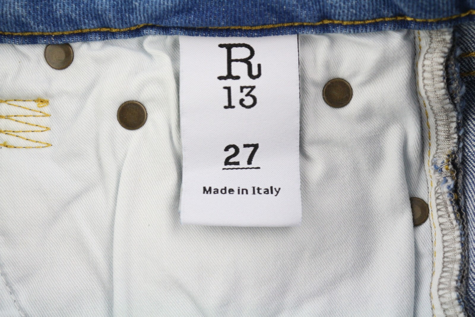 R13 Kick Women Jeans 27 Bootcut Fit Ankle Length Jasper Stretch Washed RRP€695