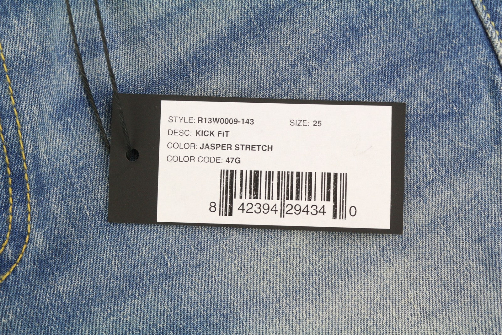 R13 Kick Women Jeans 25 Bootcut Fit Ankle Length Jasper Stretch Washed RRP€695