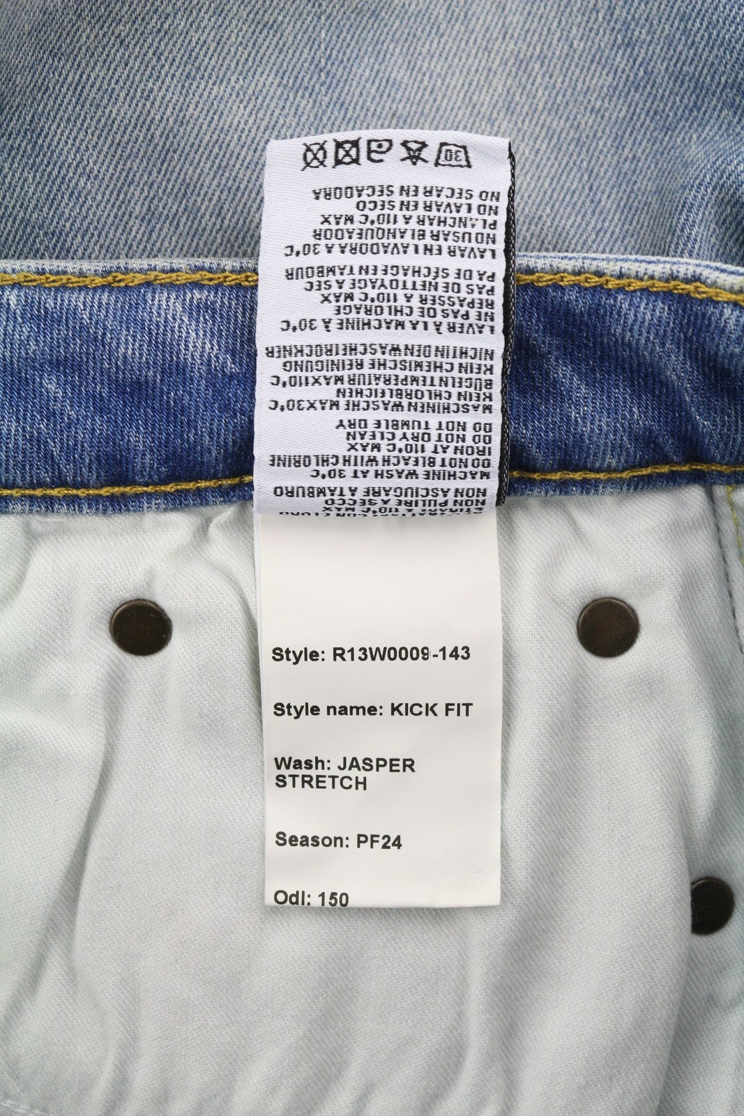 R13 Kick Women Jeans 30 Bootcut Fit Ankle Length Jasper Stretch Washed RRP€695