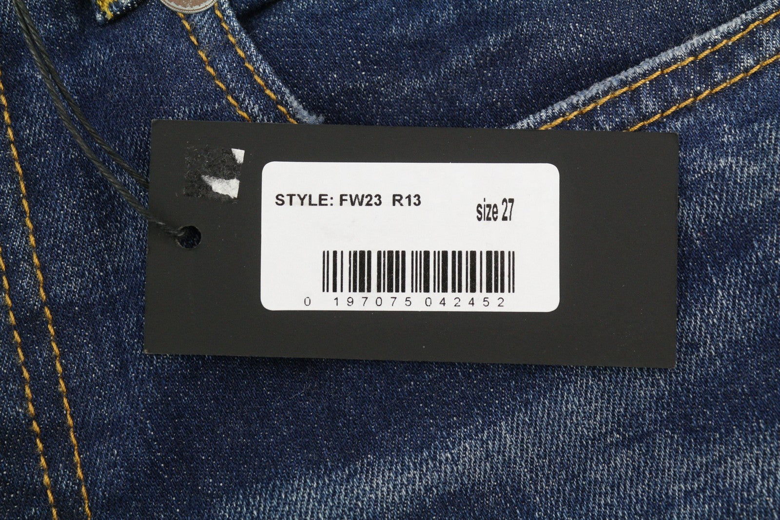 R13 Boy Straight Women Jeans 27 Howell Indigo Washed Ankle Length Zipper Blue