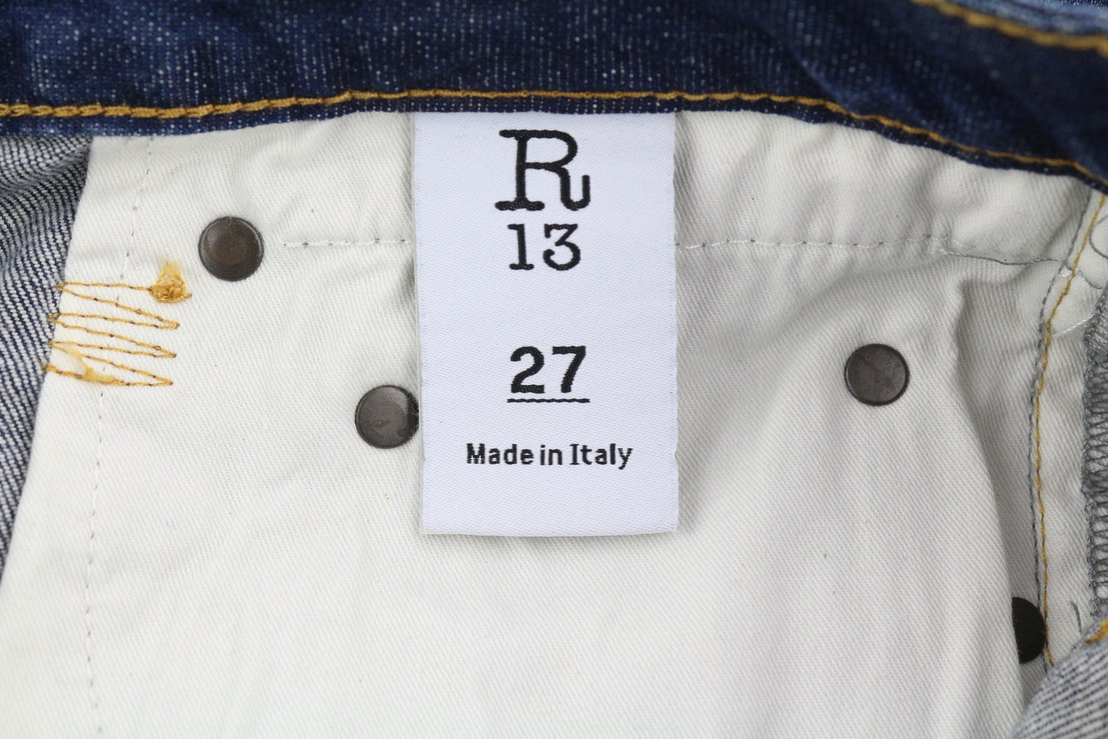 R13 Boy Straight Women Jeans 27 Howell Indigo Washed Ankle Length Zipper Blue