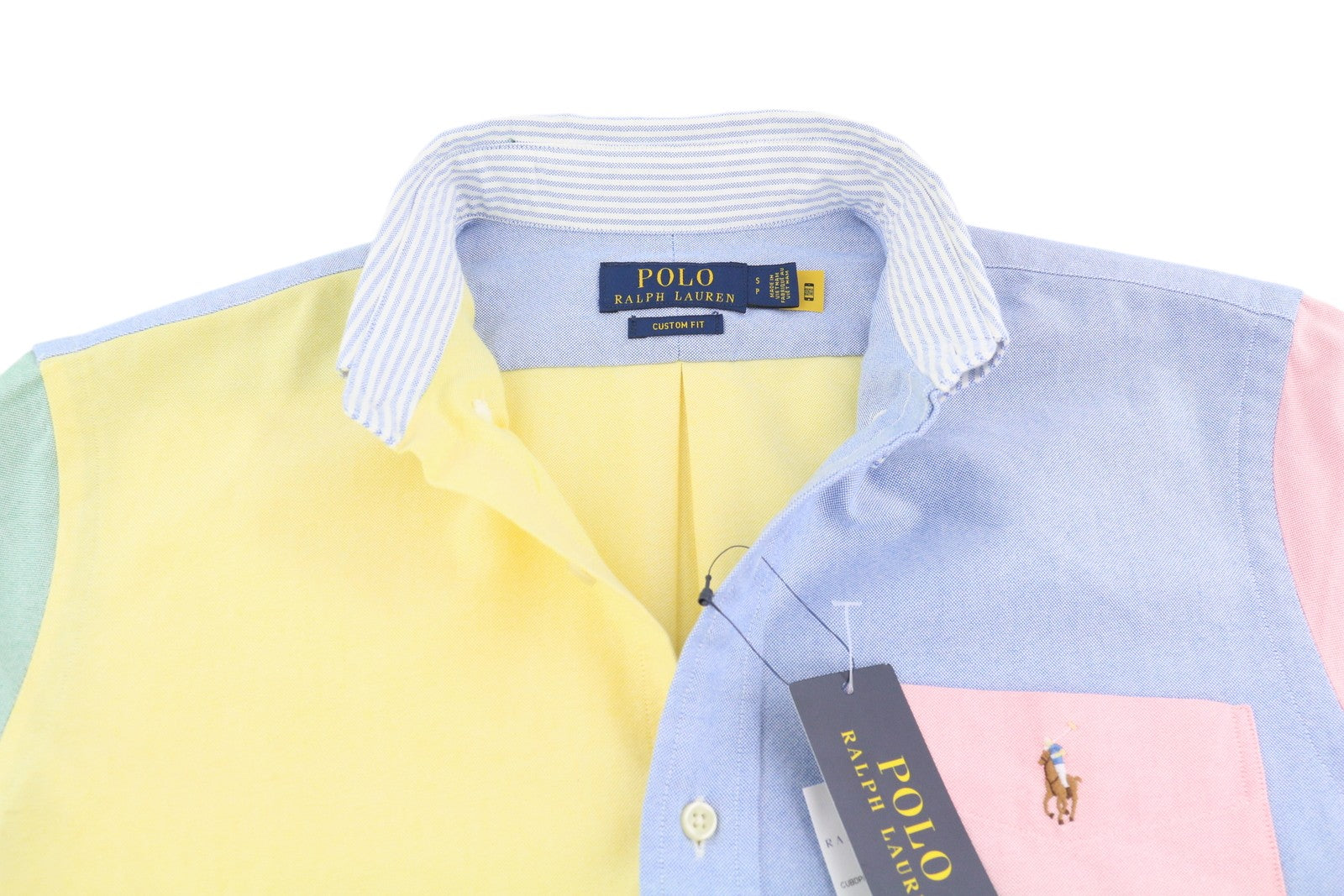 RALPH LAUREN Custom Fit Men Shirt S Multicoloured Oxford Button Up RRP200