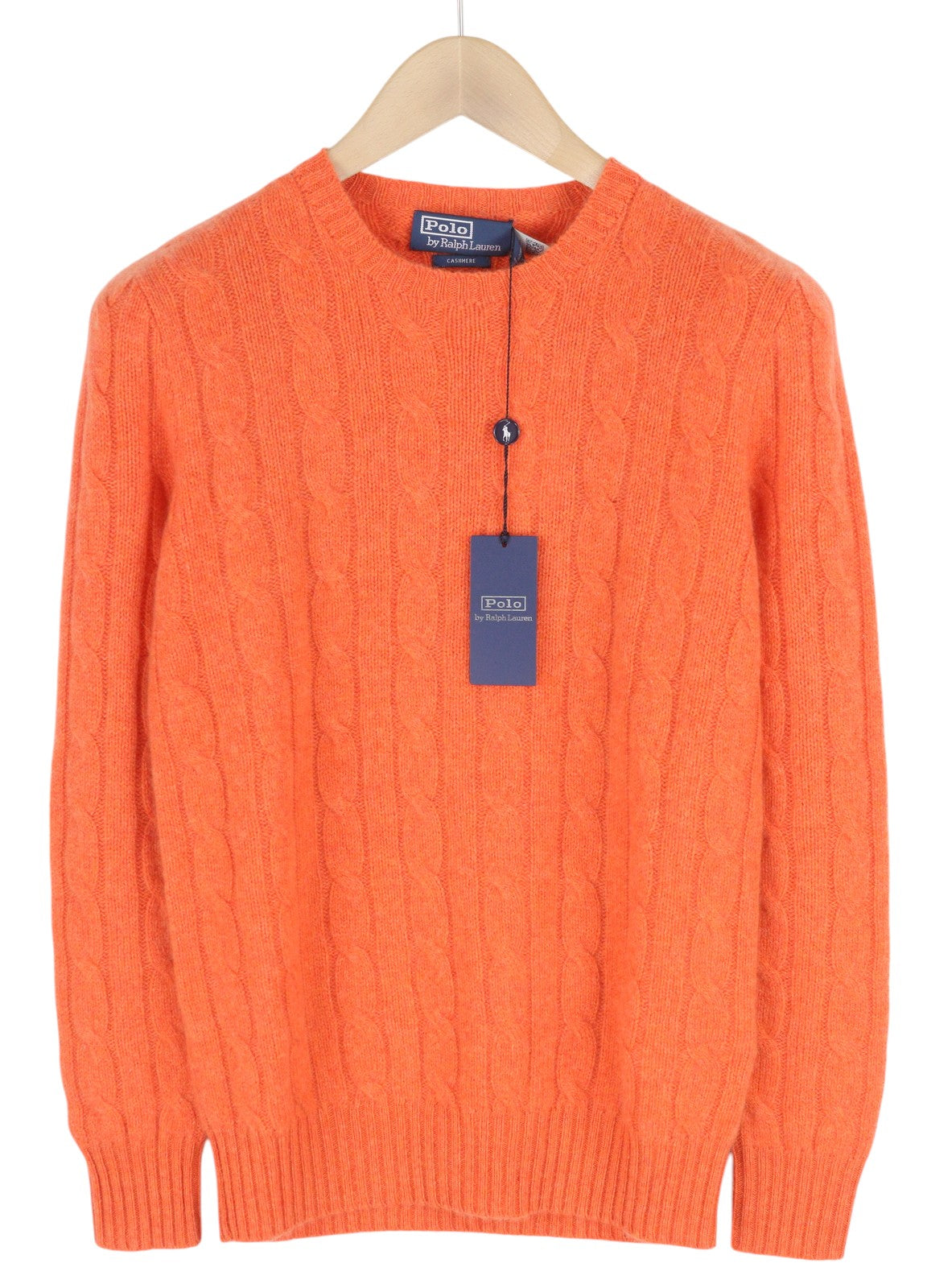 RALPH LAUREN Cashmere Men Jumper 2XS Orange Pullover Cable-Knit RRP€549