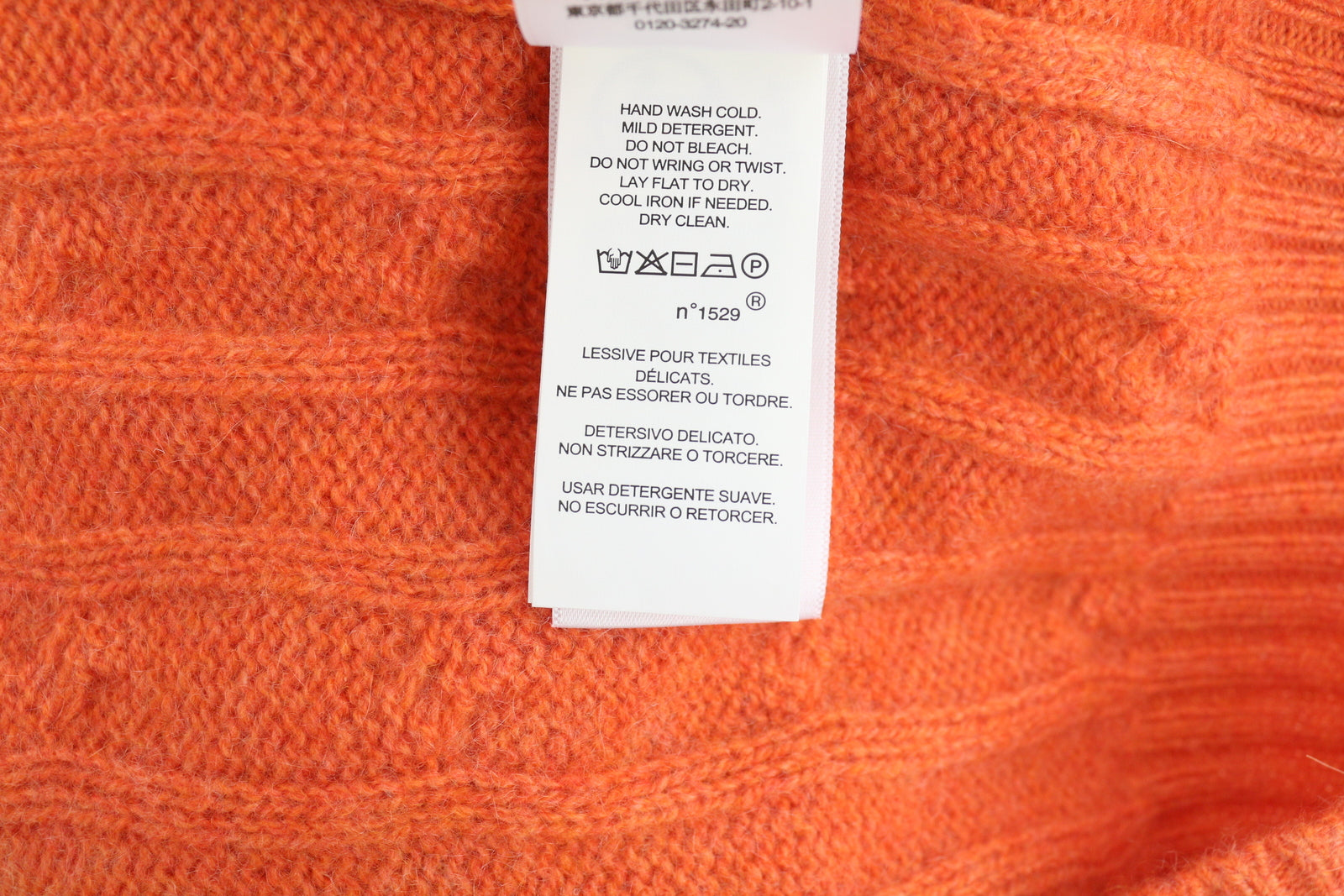 RALPH LAUREN Cashmere Men Jumper 2XS Orange Pullover Cable-Knit RRP€549
