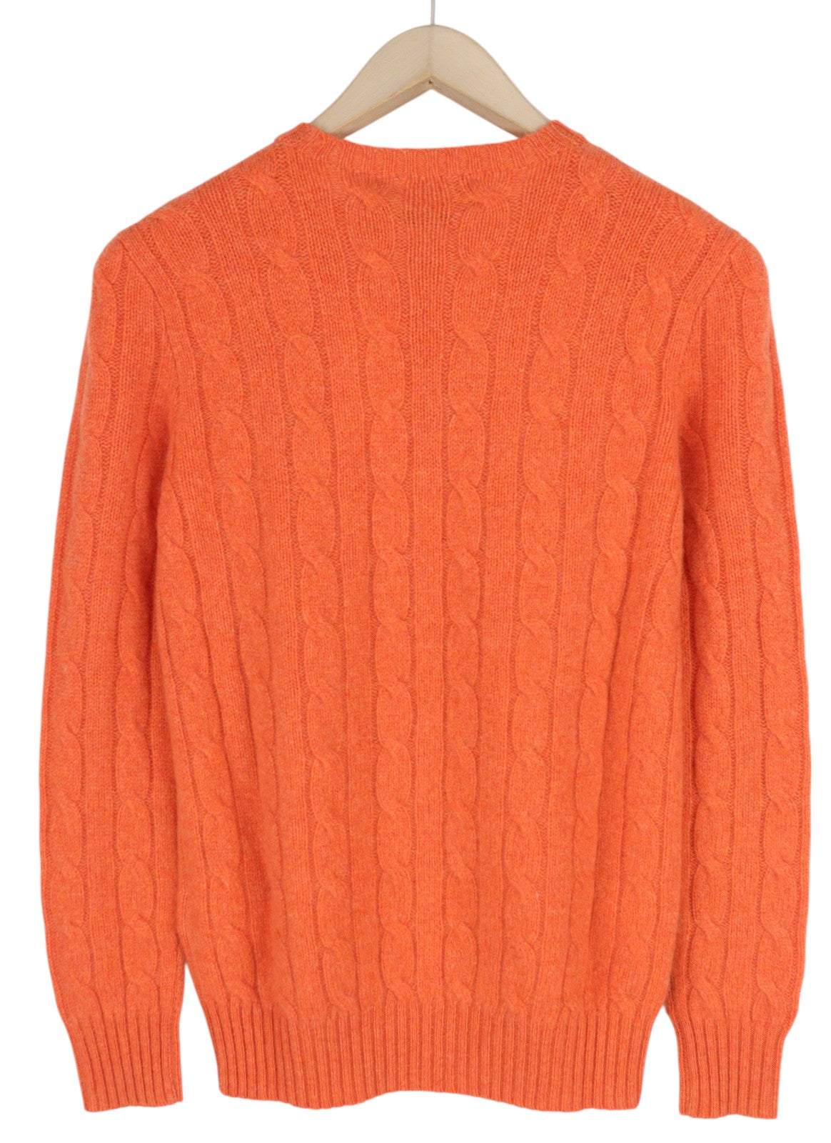 RALPH LAUREN Cashmere Men Jumper 2XS Orange Pullover Cable-Knit RRP€549
