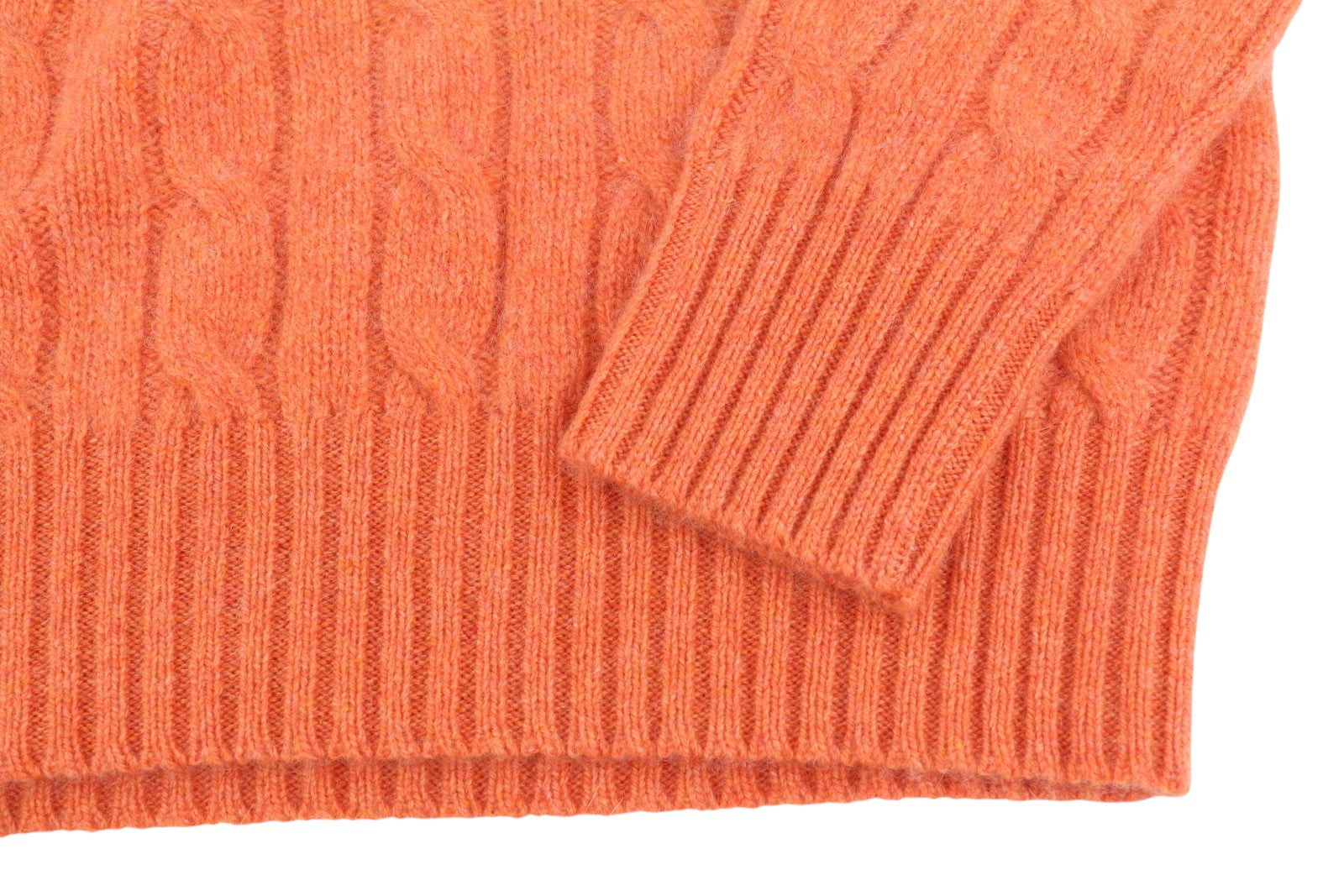 RALPH LAUREN Cashmere Men Jumper 2XS Orange Pullover Cable-Knit RRP€549