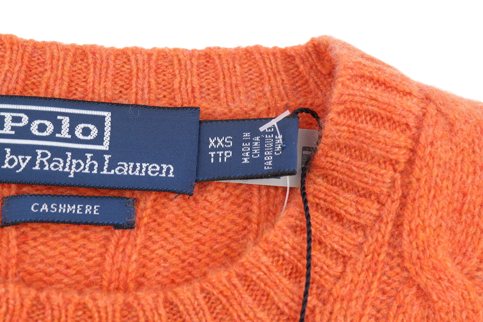 RALPH LAUREN Cashmere Men Jumper 2XS Orange Pullover Cable-Knit RRP€549