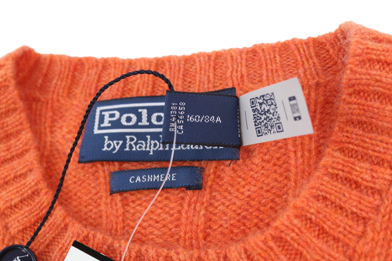 RALPH LAUREN Cashmere Men Jumper 2XS Orange Pullover Cable-Knit RRP€549