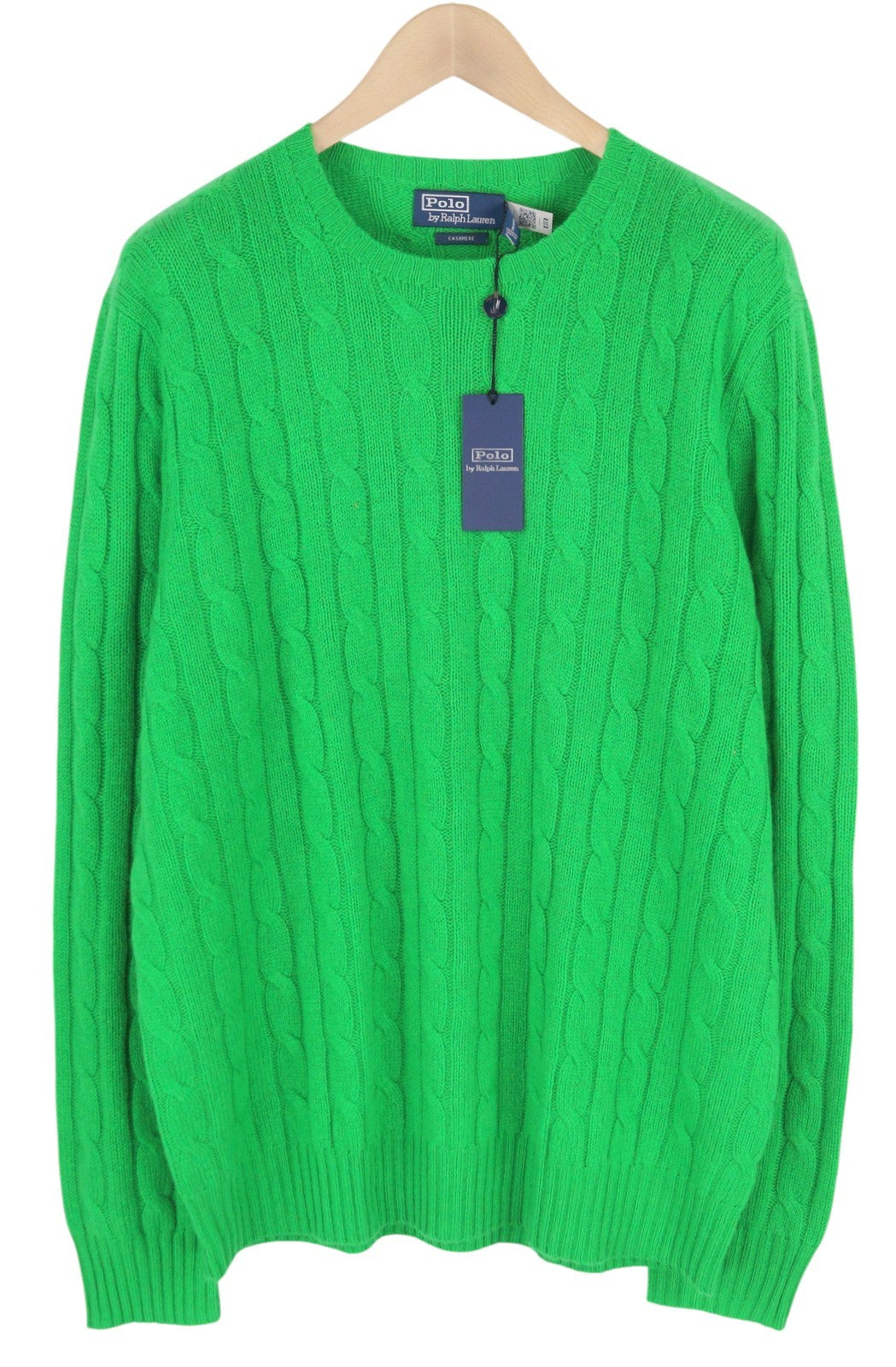 RALPH LAUREN Cashmere Men Jumper 2XL Green Pullover Cable Knit RRP€599