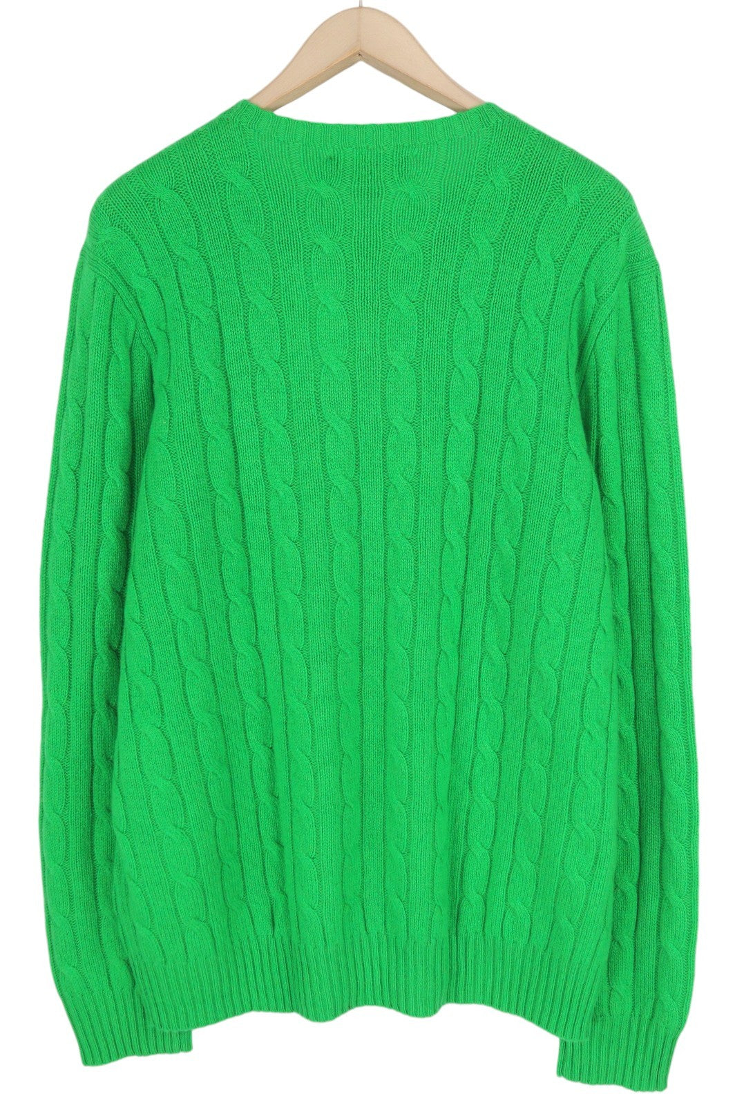 RALPH LAUREN Cashmere Men Jumper 2XL Green Pullover Cable Knit RRP€599