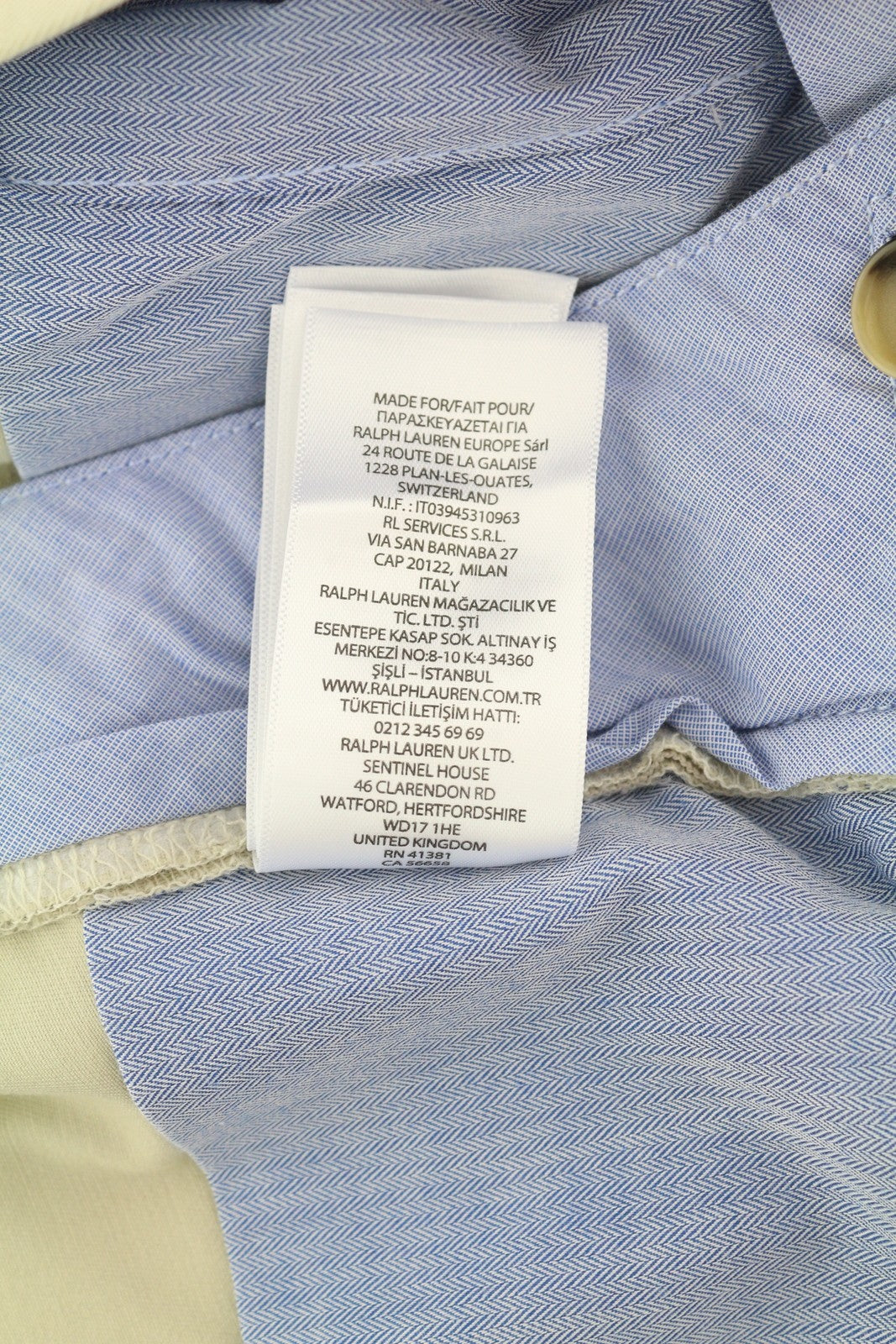 RALPH LAUREN Slim Stretch Men Shorts 38 Chino Beige Zip Fly Logo RRP€180