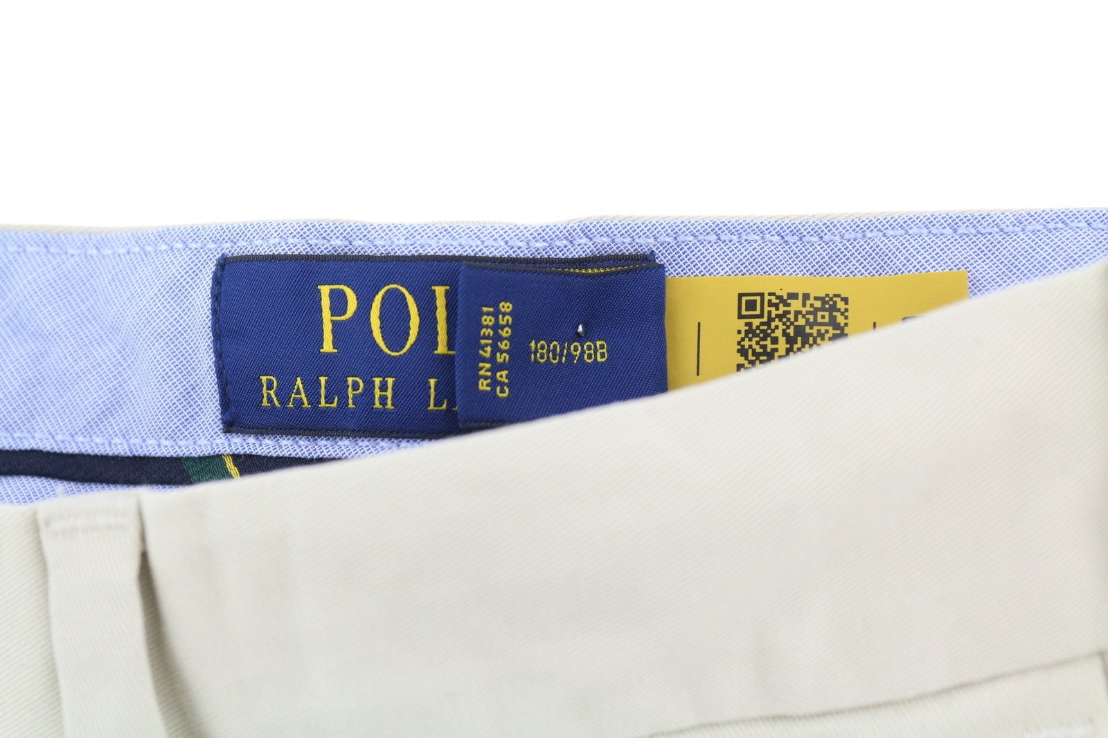 RALPH LAUREN Slim Stretch Men Shorts 38 Chino Beige Zip Fly Logo RRP€180
