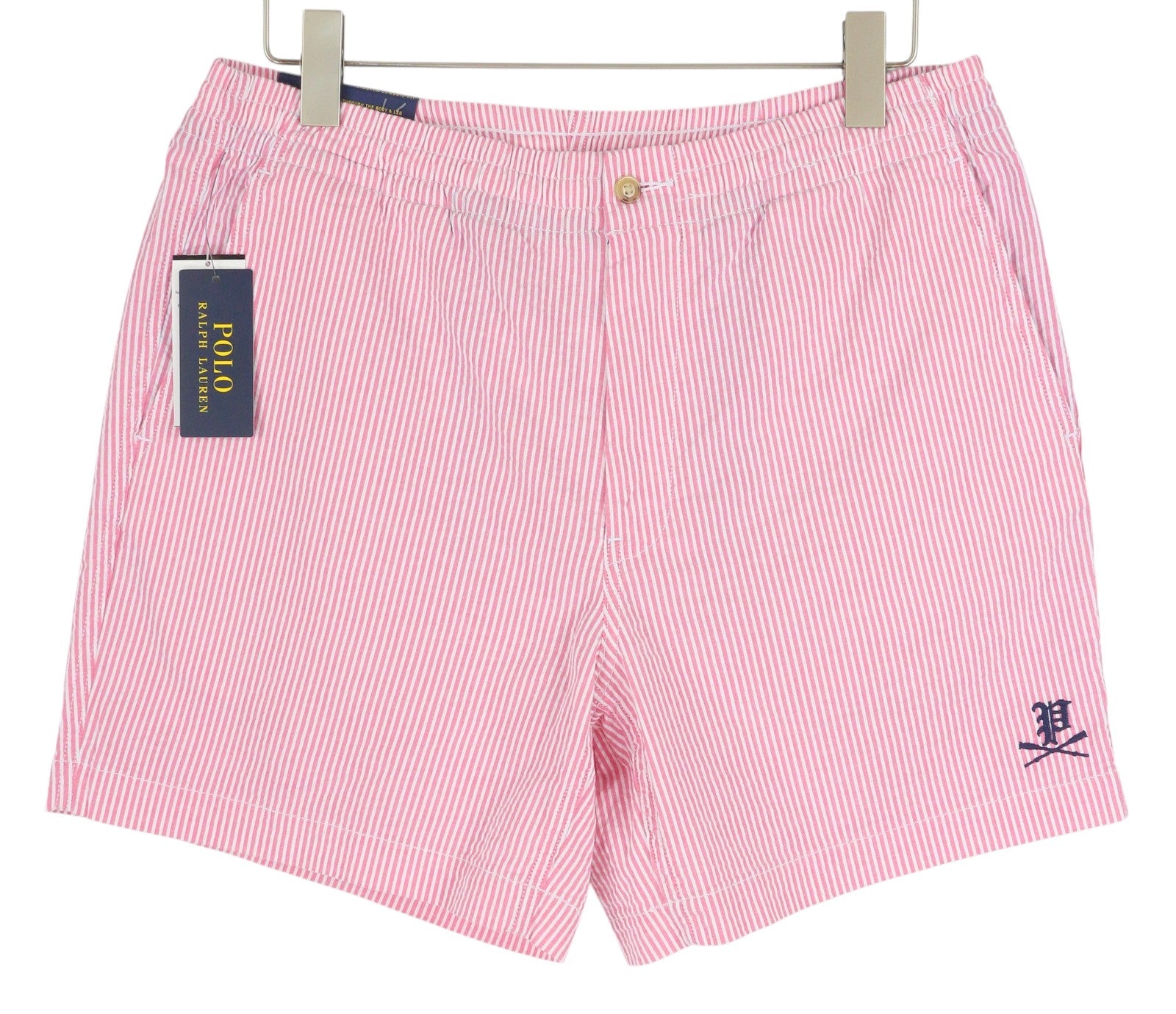 RALPH LAUREN Stretch Classic Fit Men Shorts L Chino Pink Pinstriped RRP€169