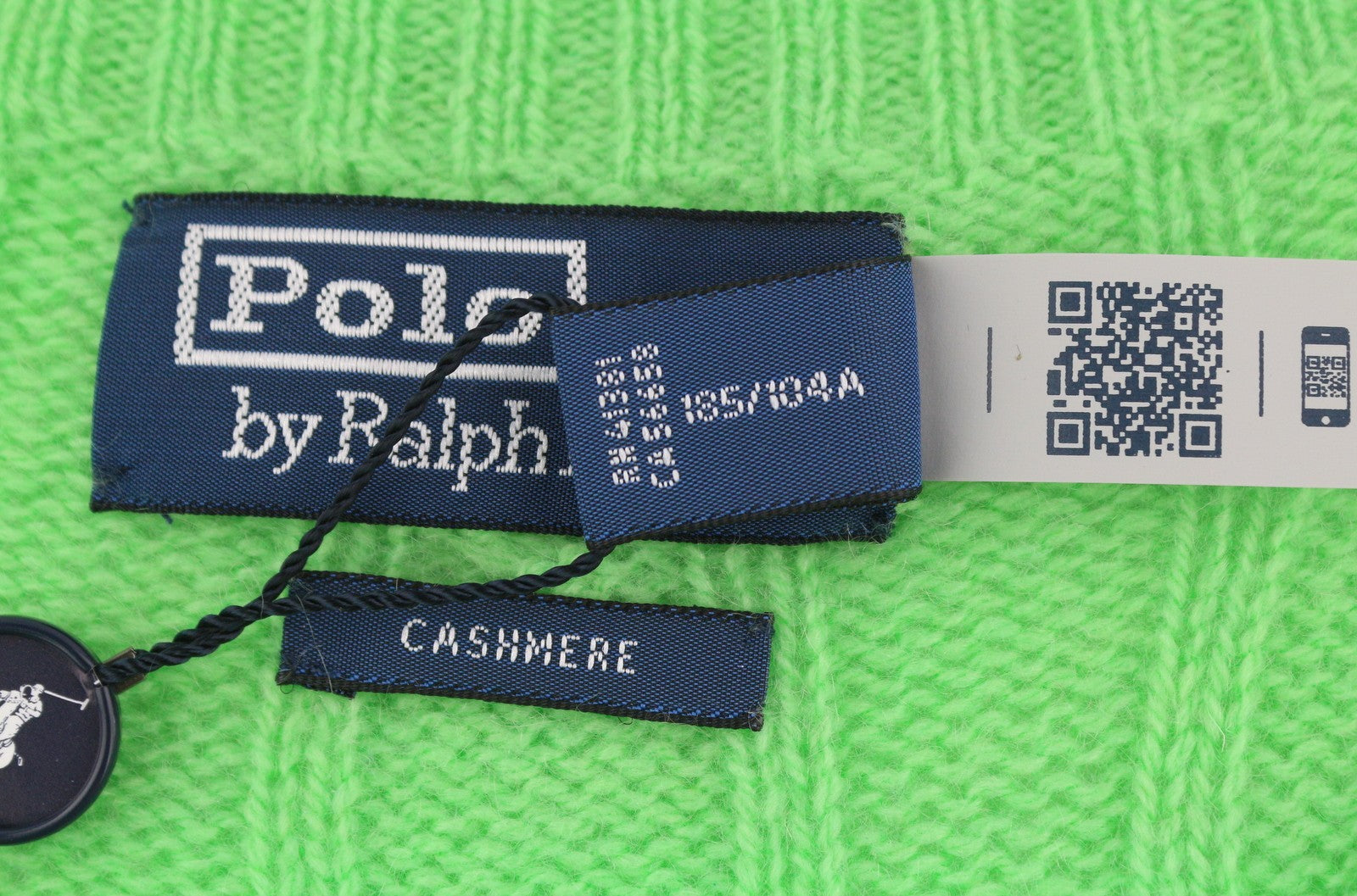 RALPH LAUREN Cashmere Men Jumper XL Green Pullover Cable-Knit Logo RRP€549
