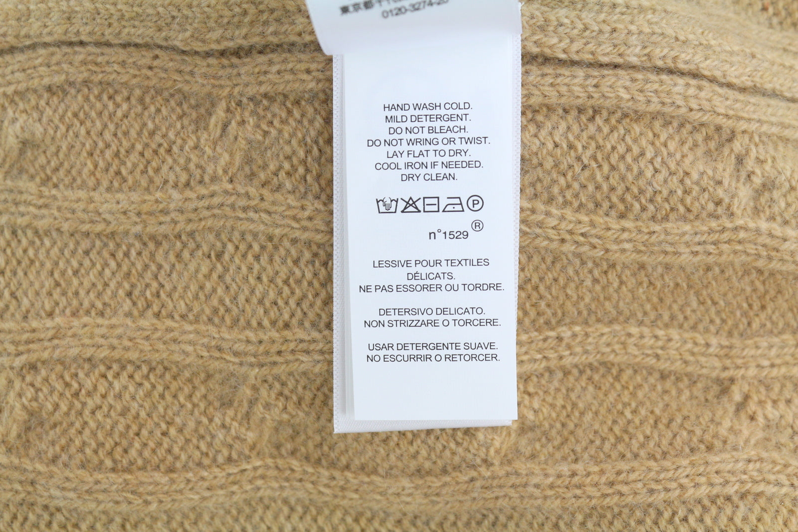 RALPH LAUREN Cashmere Men Jumper 2XL Camel Pullover Cable-Knit RRP€619