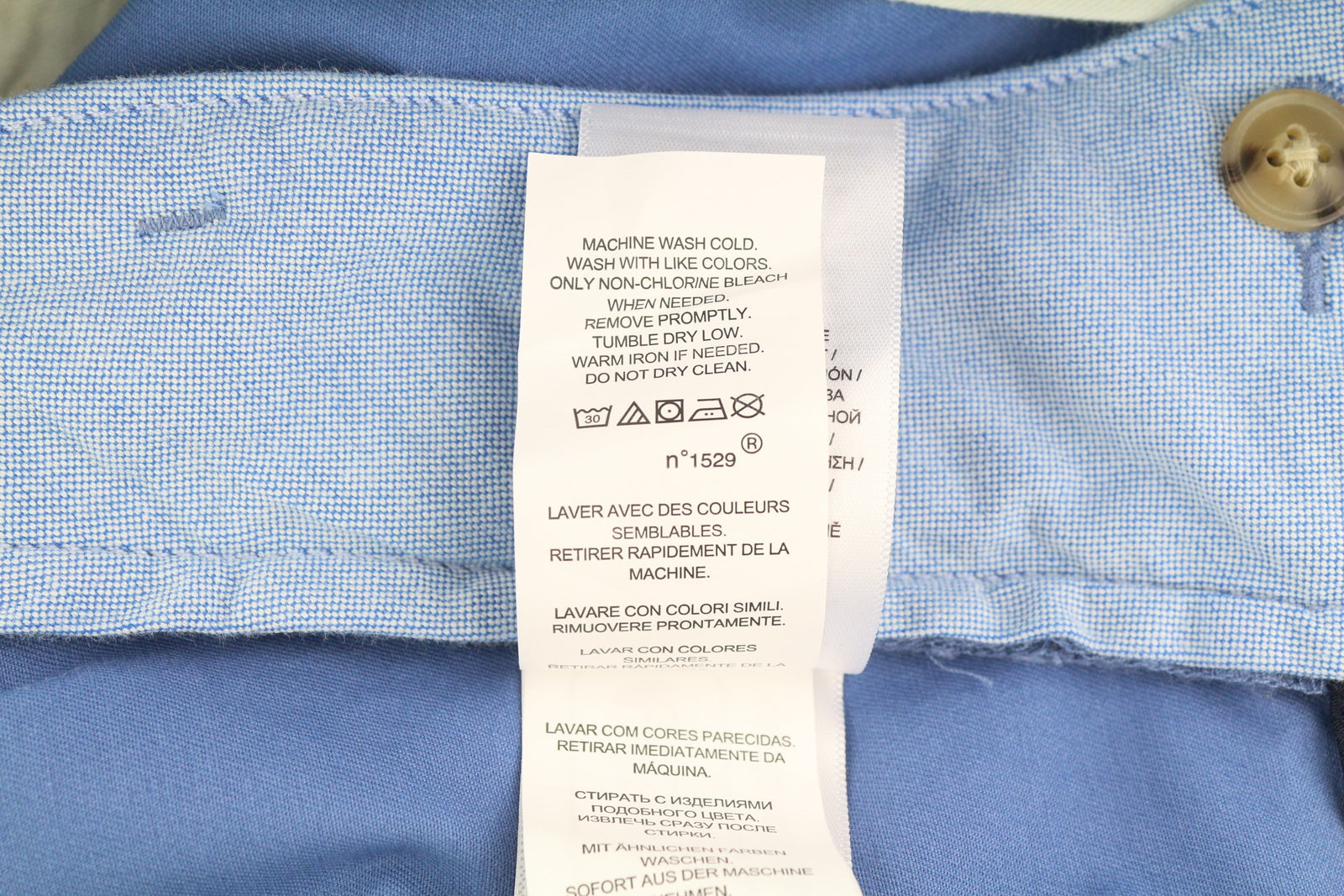 RALPH LAUREN Stretch Straight Fit Men Shorts 34 Chino Blue Zip RRP€160