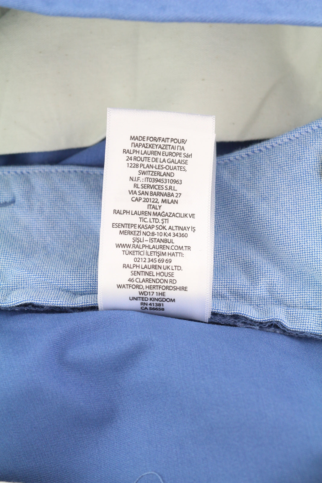 RALPH LAUREN Stretch Straight Fit Men Shorts 34 Chino Blue Zip RRP€160