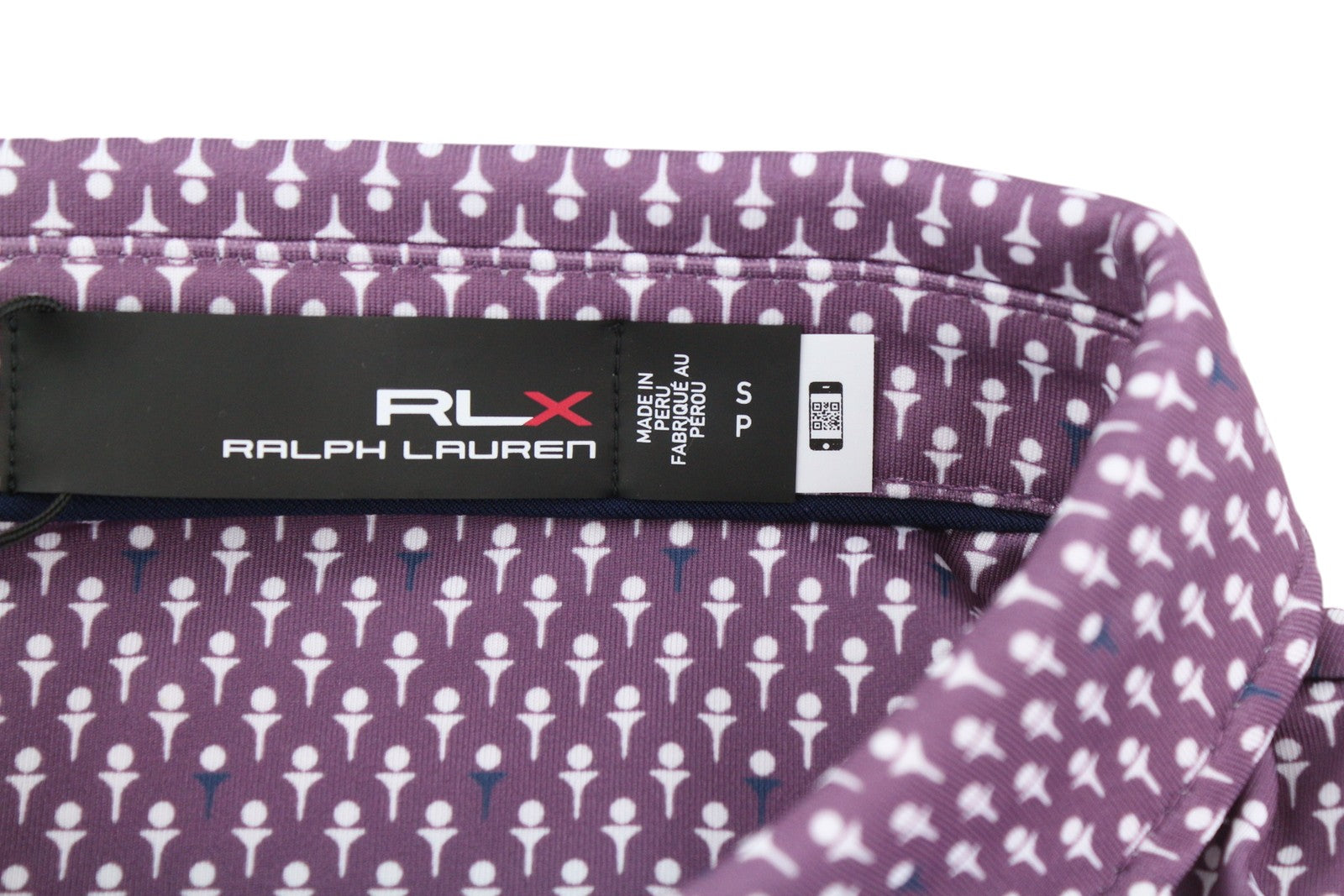 RLX RALPH LAUREN Golf Men T-Shirt S Purple Short Sleeve Patterned Polo Wicking