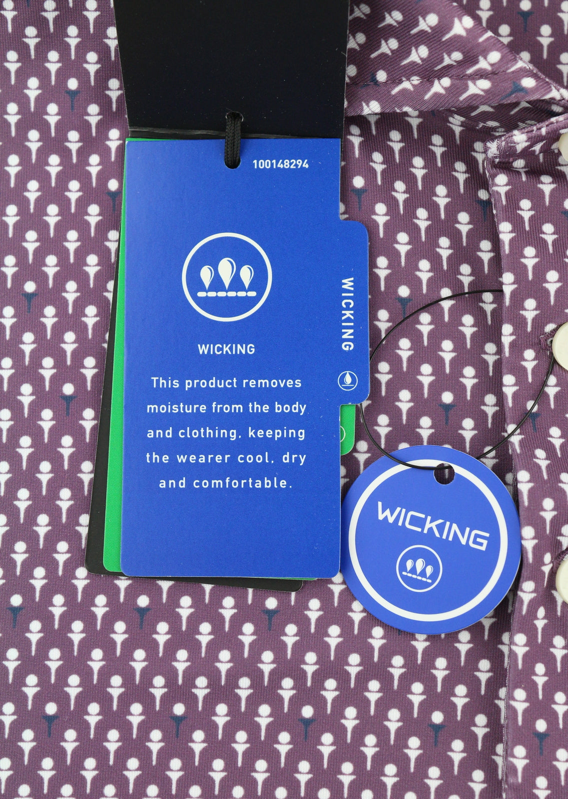 RLX RALPH LAUREN Golf Men T-Shirt S Purple Short Sleeve Patterned Polo Wicking