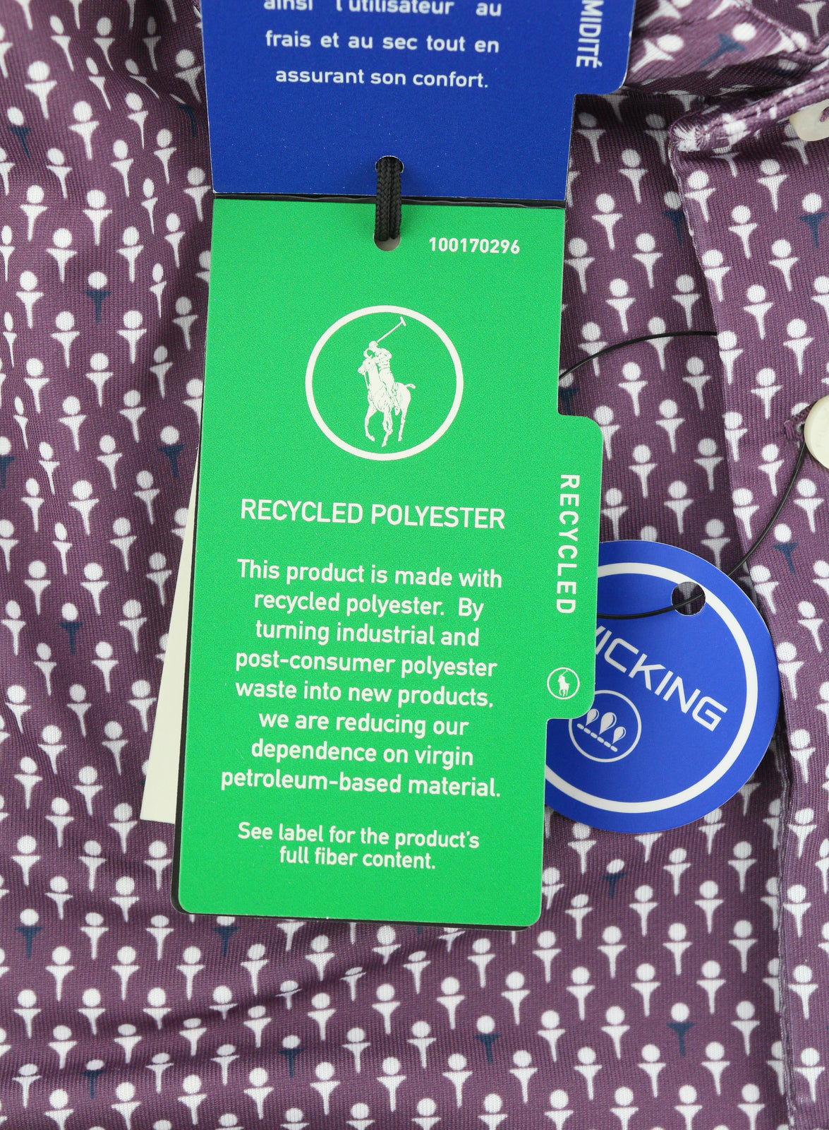 RLX RALPH LAUREN Golf Men T-Shirt S Purple Short Sleeve Patterned Polo Wicking