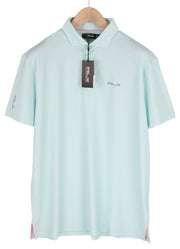 RLX RALPH LAUREN Golf Men T-Shirt S Blue Short Sleeve Houndstooth Polo Wicking