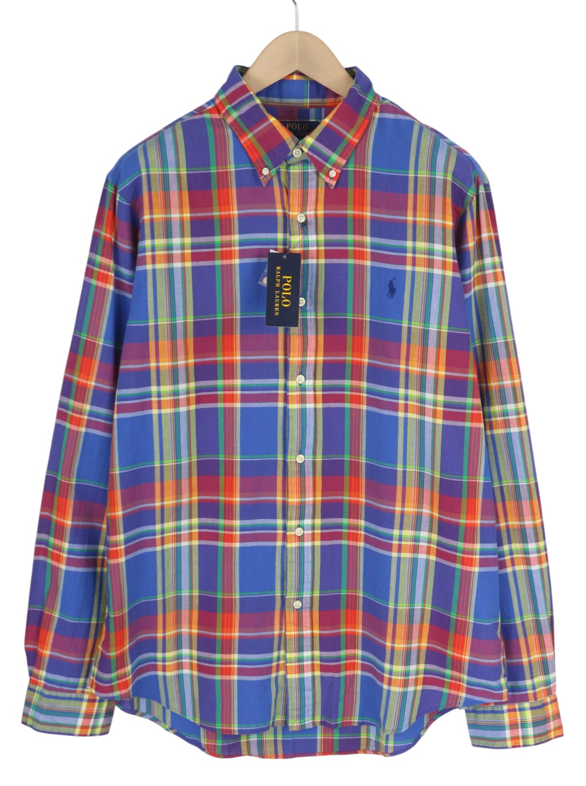 RALPH LAUREN Custom Fit Men Shirt XL Casual Plaid Pattern Button-Up RRP175