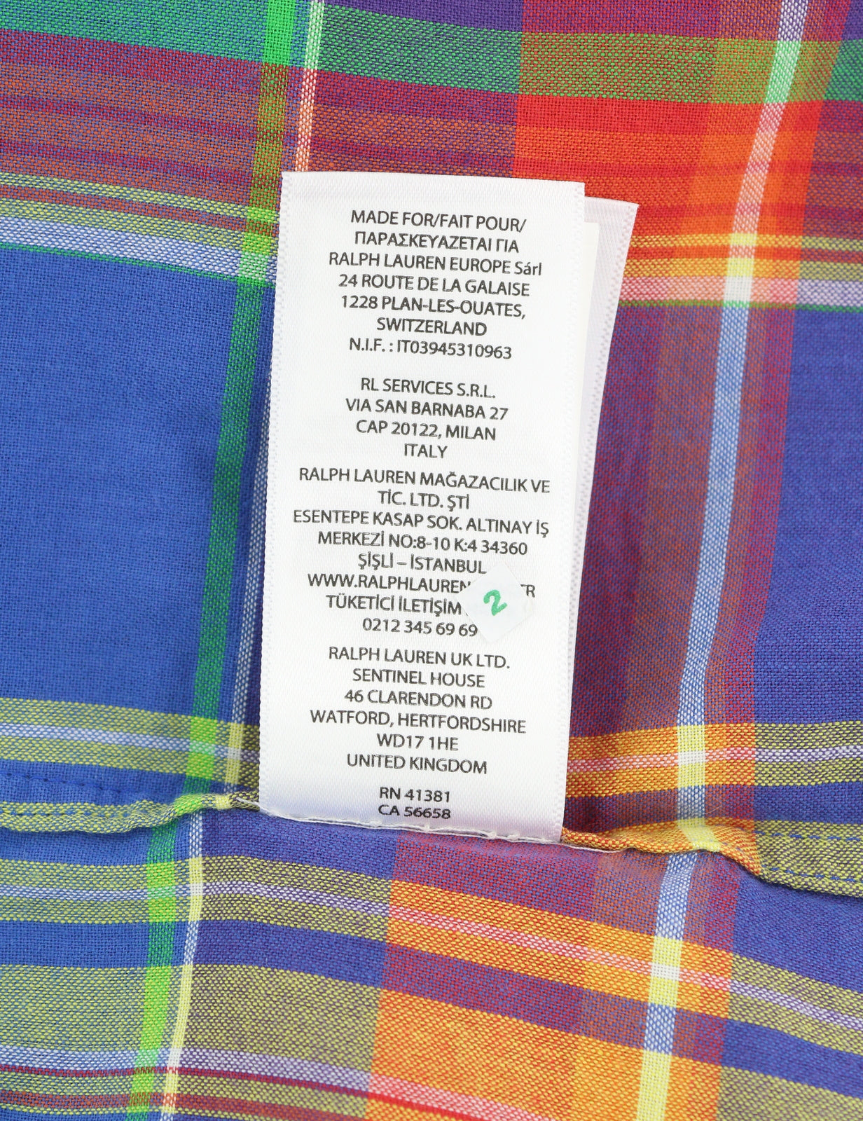 RALPH LAUREN Custom Fit Men Shirt XL Casual Plaid Pattern Button-Up RRP175