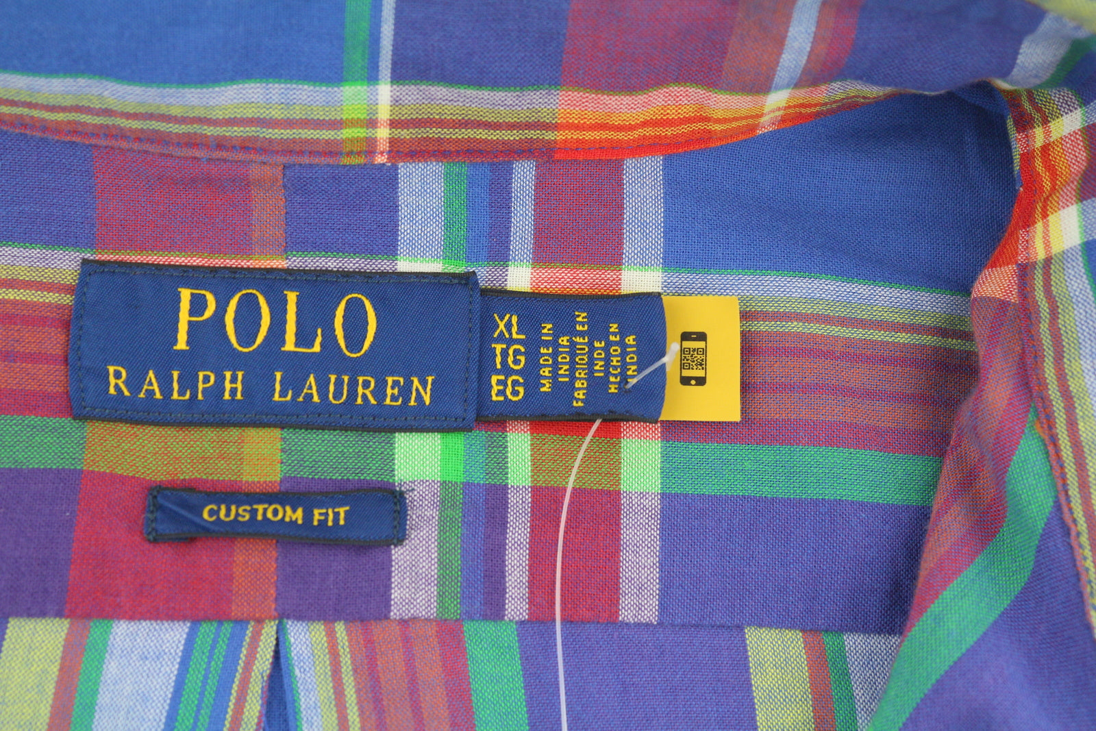 RALPH LAUREN Custom Fit Men Shirt XL Casual Plaid Pattern Button-Up RRP175