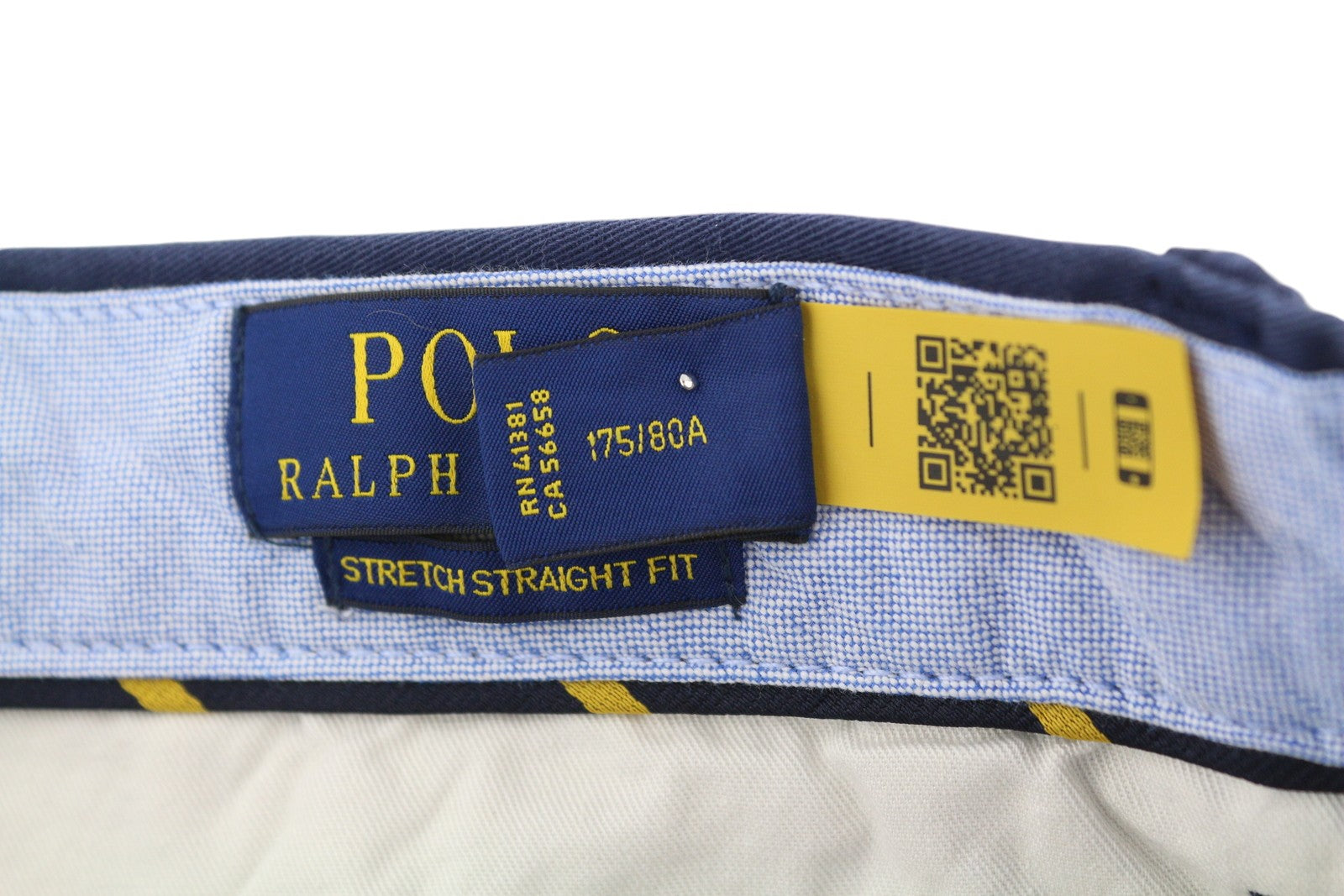 RALPH LAUREN Stretch Straight Fit Men Shorts 31 Dark Blue Chino Embroidered
