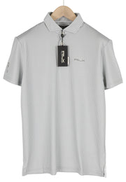 RLX RALPH LAUREN Golf Men T-Shirt S Grey Short Sleeve Houndstooth Polo Wicking