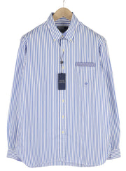 RALPH LAUREN Classic Fit Men Shirt L Blue Pinstriped Button-Down RRP170
