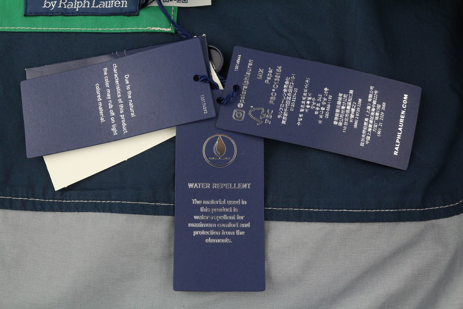 RALPH LAUREN Men Jacket S Green Hooded Windbreaker Water Repellent RRP€1399