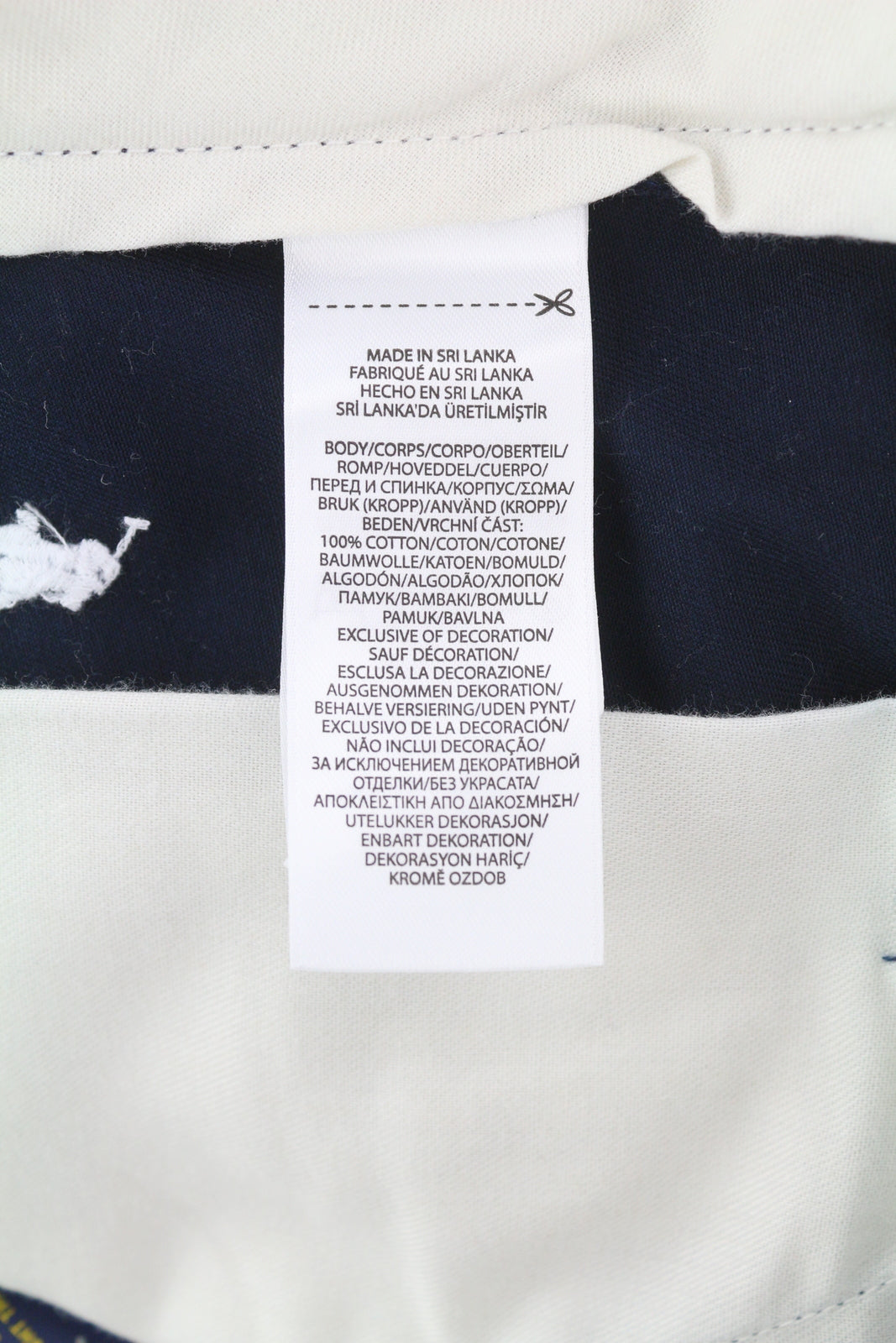 RALPH LAUREN Straight Fit Men Shorts 30 Dark Blue Chino Embroidered Logo