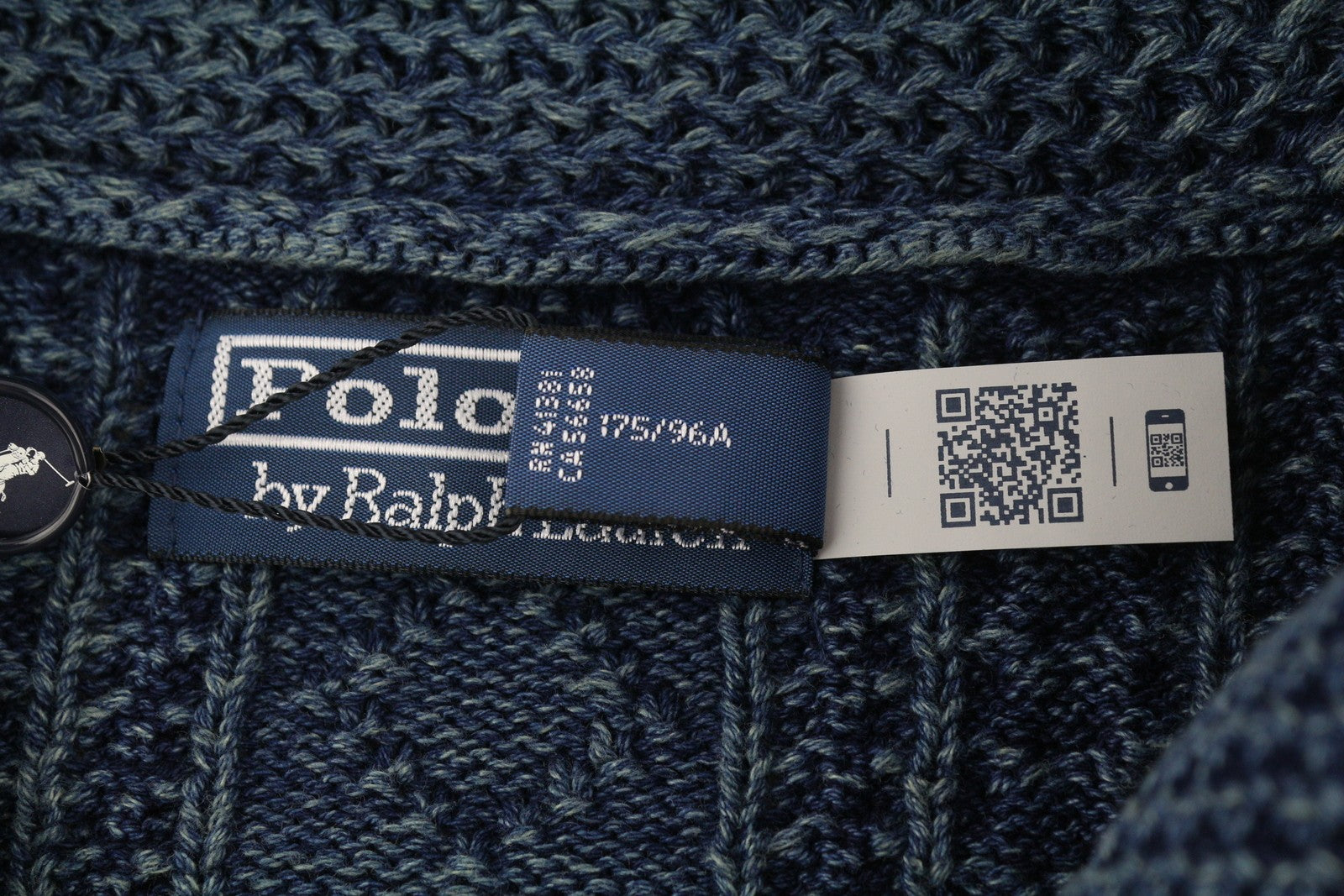 RALPH LAUREN Men Jumper M Cardigan Washed Blue Buttoned Pockets RRP€499