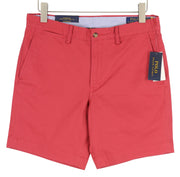 RALPH LAUREN Stretch Straight Fit Men Shorts 32 Red Bedford Chino RRP€150