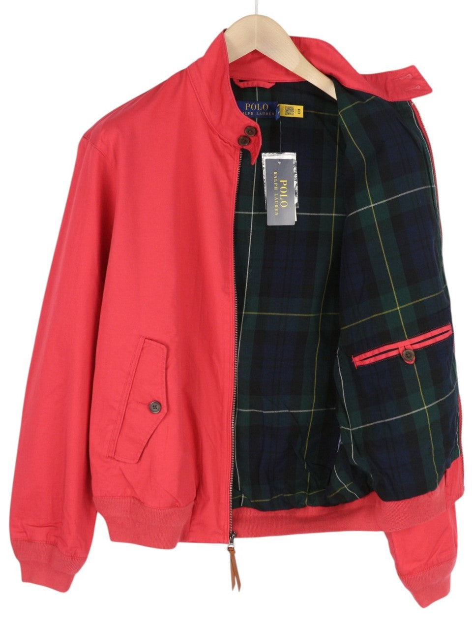 RALPH LAUREN Men Jacket S Red Garment-Dyed Windbreaker Lightweight RRP€350