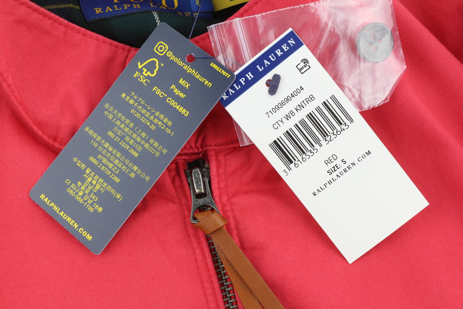 RALPH LAUREN Men Jacket S Red Garment-Dyed Windbreaker Lightweight RRP€350