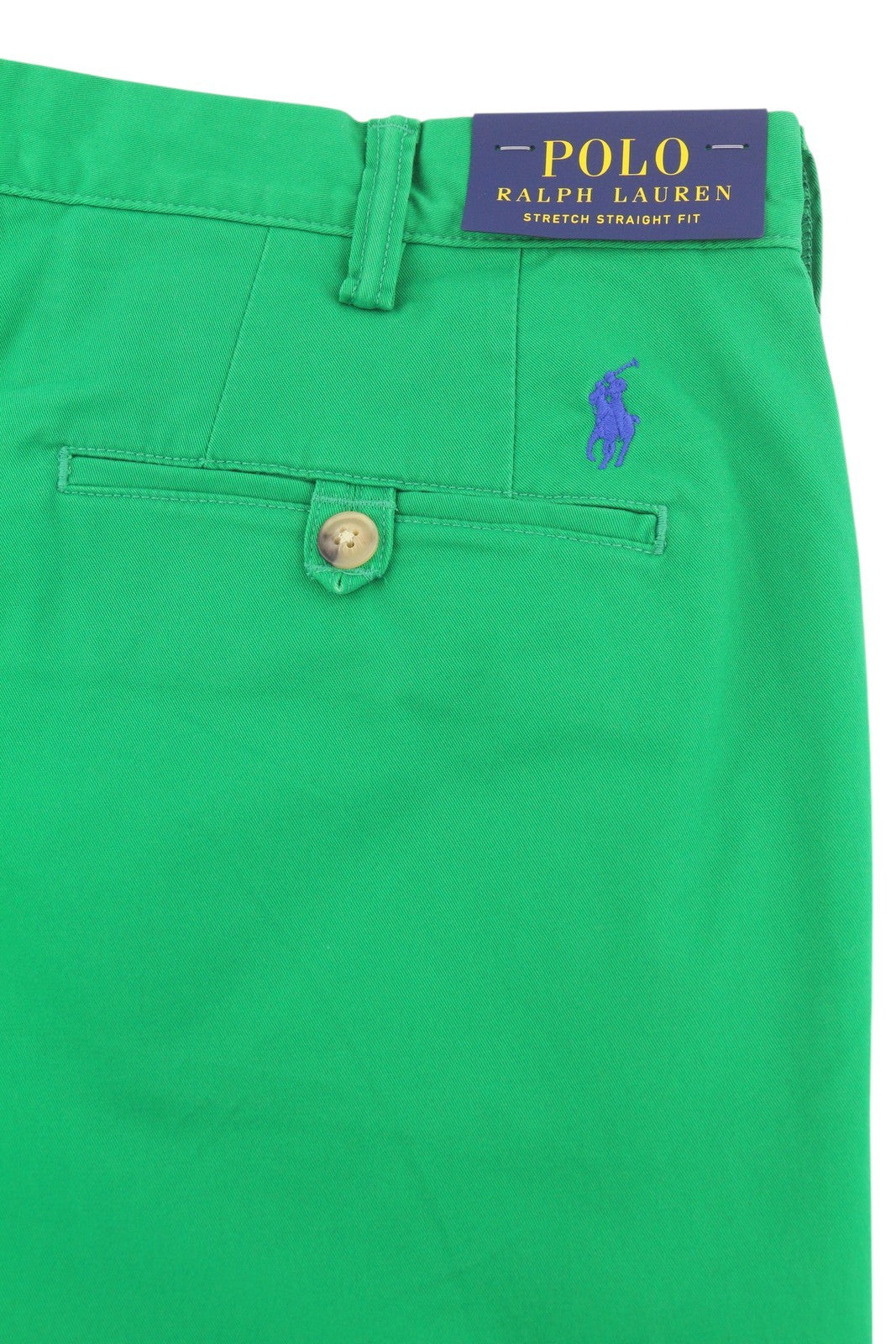 RALPH LAUREN Stretch Straight Fit Men Shorts 36 Green Chino Zip Fly RRP€180